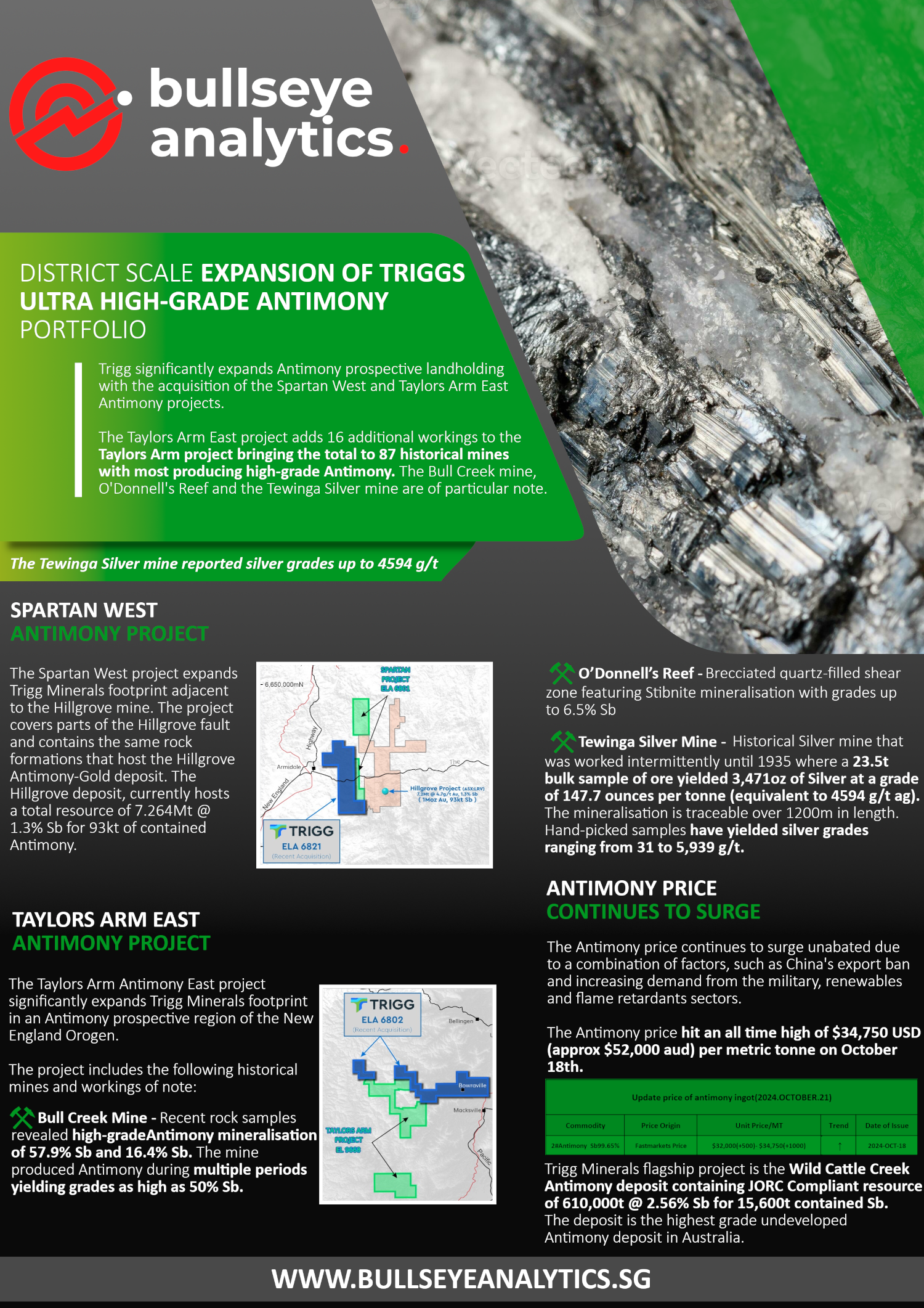 Trigg Minerals expands Antimony prospective landholding