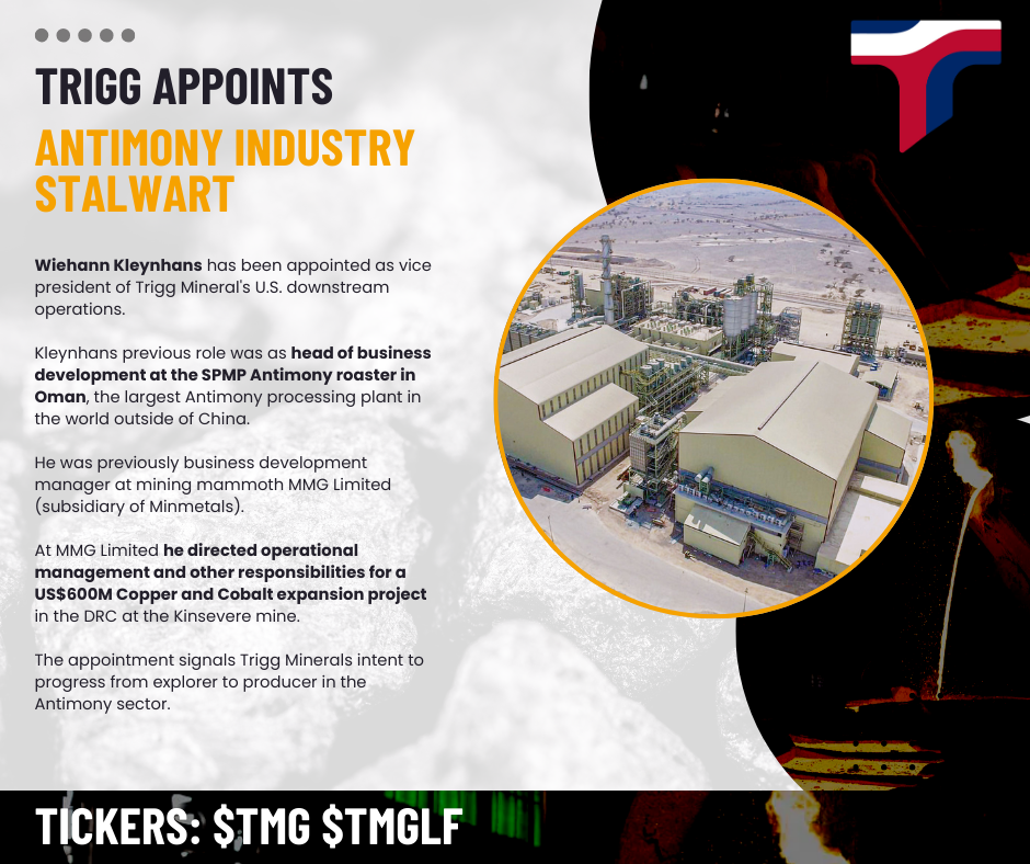 Trigg appoints antimony industry stalwart