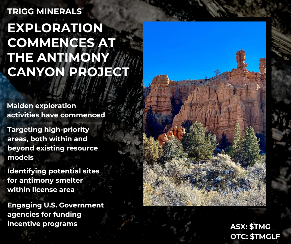 Trigg minerals Exploration Commences at Antimony Canyon