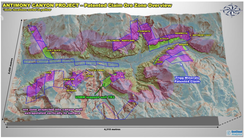 Patented Claim Ore Zone Overview