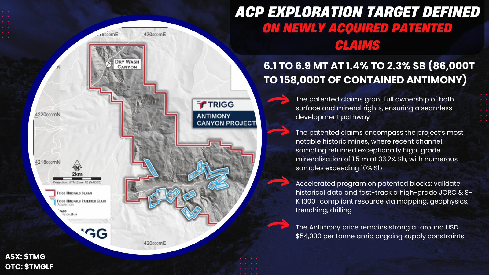 Trigg to focus on patented claims at Antimony Canyon project